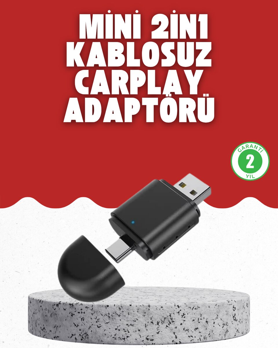 Kablosuz CarPlay Dönüştürücü – Akıllı Tak & Çalıştır Araç Adaptörü Kablosuz CarPlay Dönüştürücü – Akıllı Tak & Çalıştır Araç Adaptörü