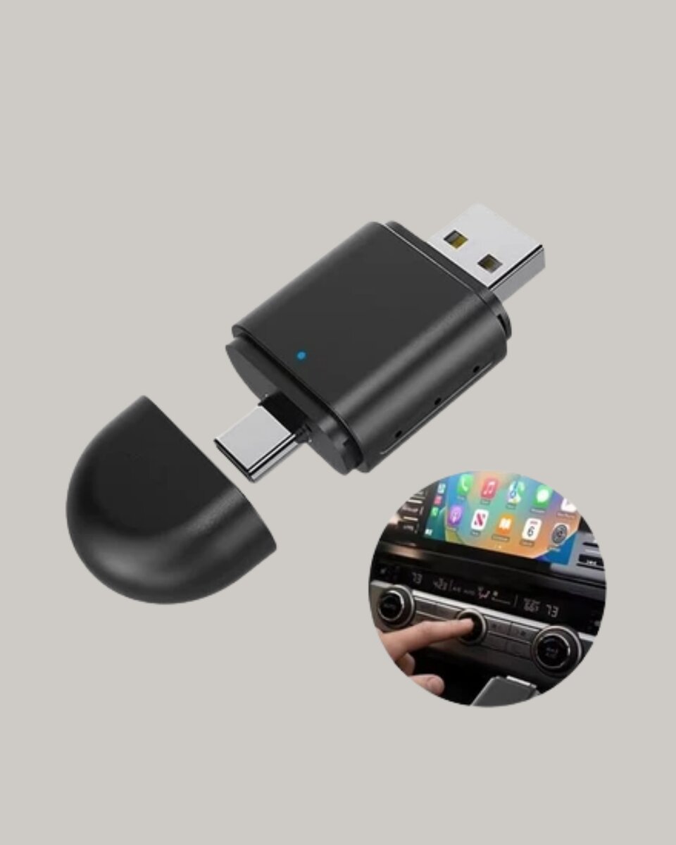 Kablosuz CarPlay Adaptörü – USB-A & Type-C Uyumlu Hızlı Bağlantı Cihazı Kablosuz CarPlay Adaptörü – USB-A & Type-C Uyumlu Hızlı Bağlantı Cihazı
