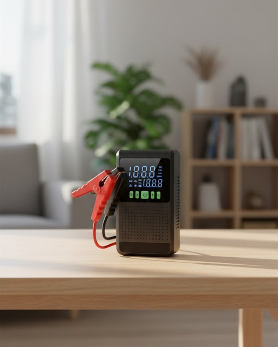 Şarjlı Araç Akü Takviyeli Hava Pompası Powerbank Özellikli Şarjlı Araç Akü Takviyeli Hava Pompası Powerbank Özellikli