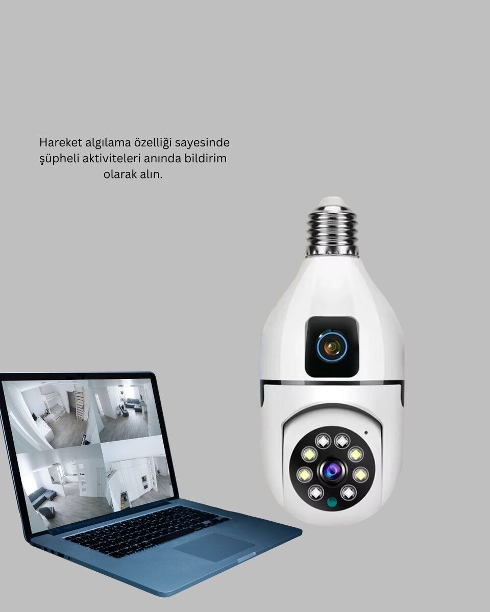 1080P WiFi Ampul Güvenlik Kamerası – Gece Görüş & Uzaktan Erişim 1080P WiFi Ampul Güvenlik Kamerası – Gece Görüş & Uzaktan Erişim
