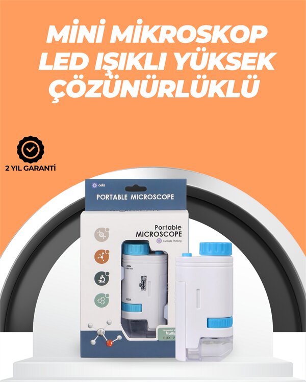 Portatif El Mikroskop – LED Işıklı, Aynı Anda Net Odaklama Portatif El Mikroskop – LED Işıklı, Aynı Anda Net Odaklama