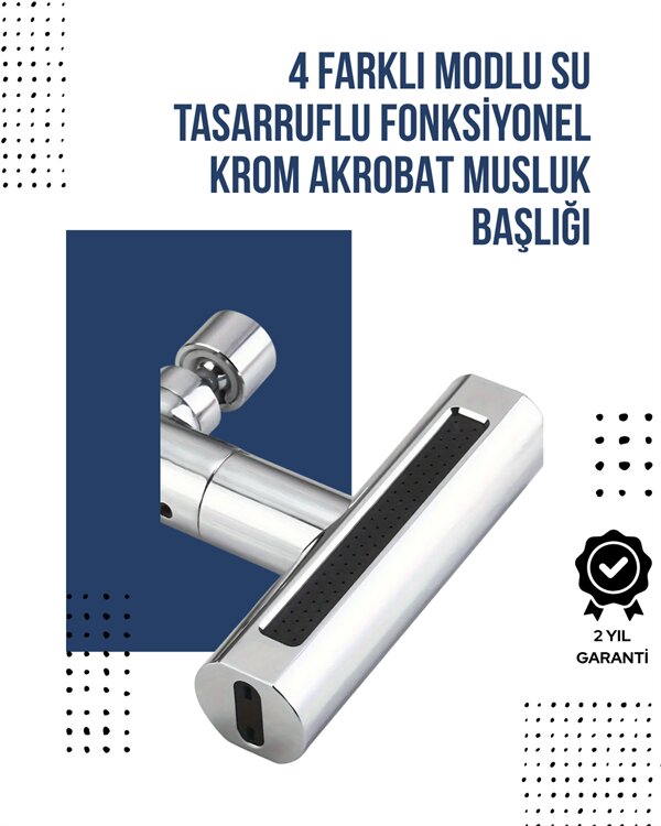 4 Modlu Musluk Başlığı | Şelale, Yağmur, Sprey, Köpük Akışı | Yüksek Basınç Performansı | Modern Tasarım 4 Modlu Musluk Başlığı | Şelale, Yağmur, Sprey, Köpük Akışı | Yüksek Basınç Performansı | Modern Tasarım