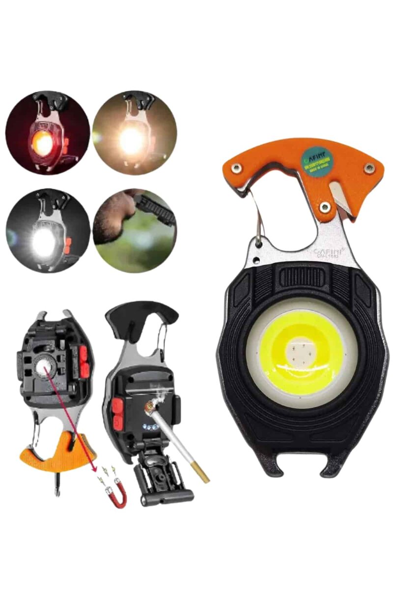 El Feneri LED Anahtarlık Çok Fonksiyonlu Mini Çakmak Özellikli El Feneri LED Anahtarlık Çok Fonksiyonlu Mini Çakmak Özellikli