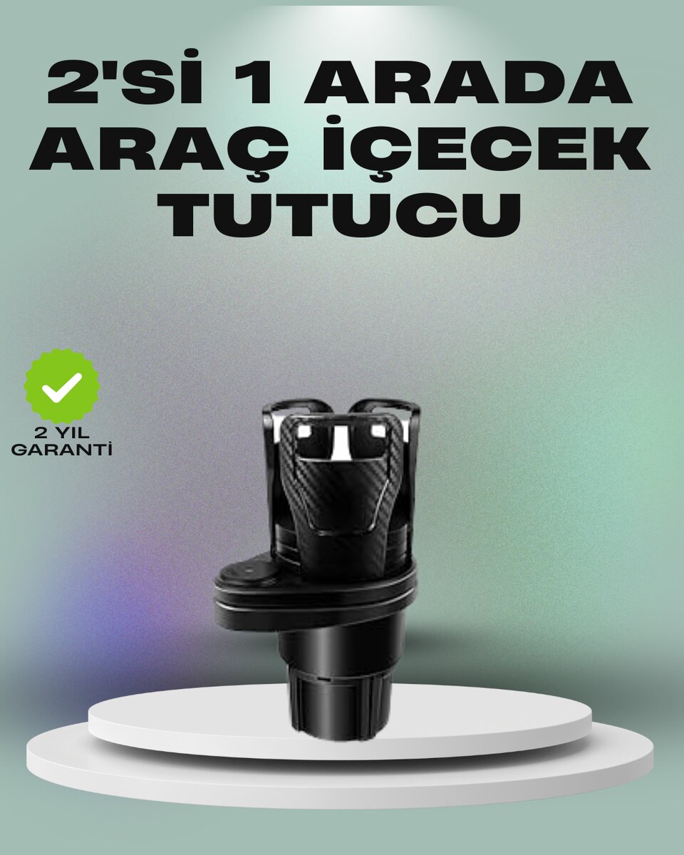 Araba Çift Bardak Tutucu 360° Dönebilen İkisi Bir Arada Ayarlanabilir Araba Çift Bardak Tutucu 360° Dönebilen İkisi Bir Arada Ayarlanabilir