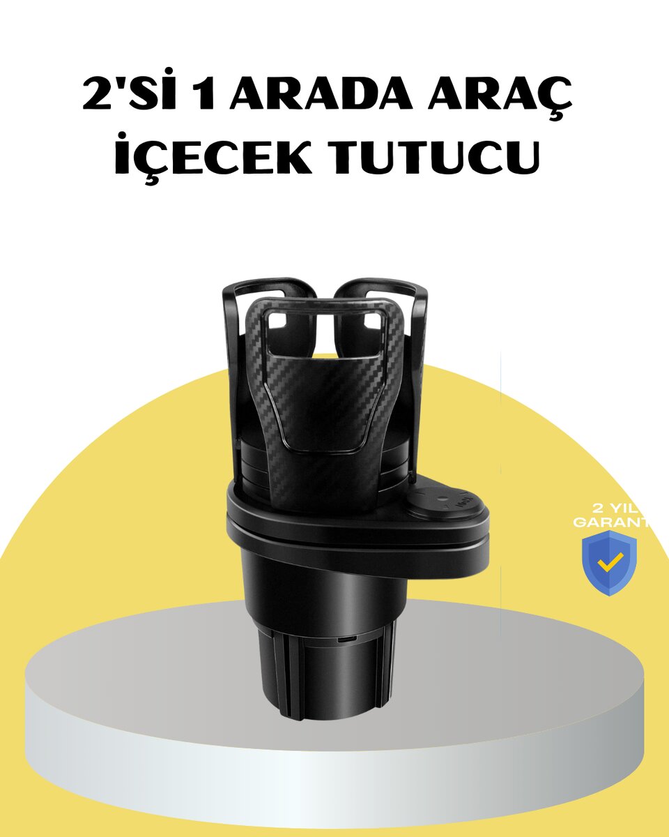 Araç İkili Bardak Tutucu Ayarlanabilir Genişlik 360° Döner Sistem Araç İkili Bardak Tutucu Ayarlanabilir Genişlik 360° Döner Sistem