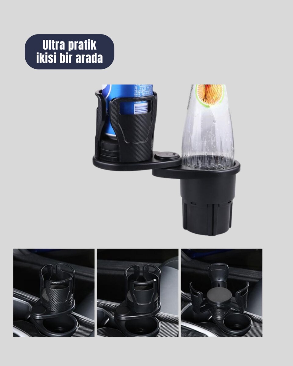 Çiftli Araba Bardak Tutucu Karbon Fiber Görünümlü 360° Ayarlı Çiftli Araba Bardak Tutucu Karbon Fiber Görünümlü 360° Ayarlı
