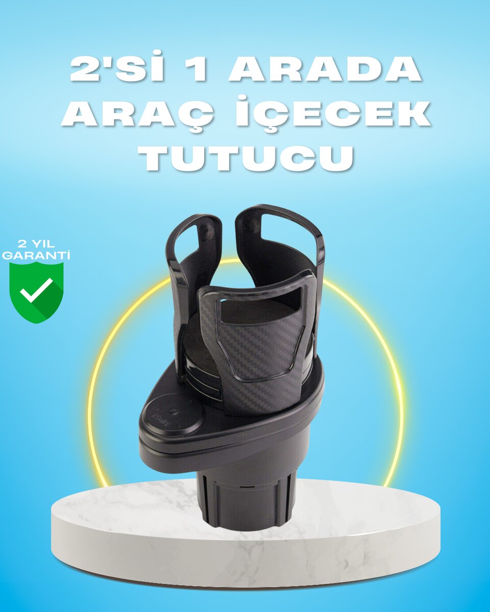 Çiftli Araba Bardak Tutucu Karbon Fiber Görünümlü 360° Ayarlı Çiftli Araba Bardak Tutucu Karbon Fiber Görünümlü 360° Ayarlı