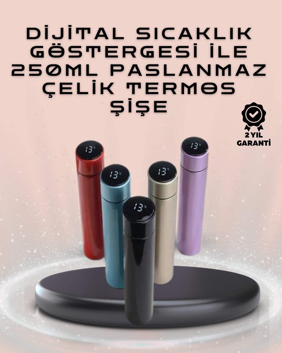 250ml LED Ekranlı Paslanmaz Çelik Akıllı Termos 250ml LED Ekranlı Paslanmaz Çelik Akıllı Termos