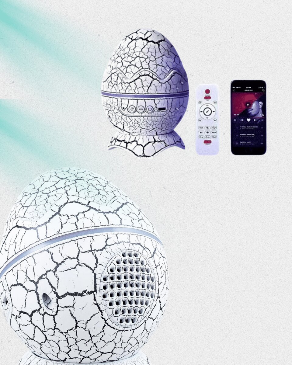 Dinozor Yumurtası Tasarımlı Projektörlü Gece Lambası
