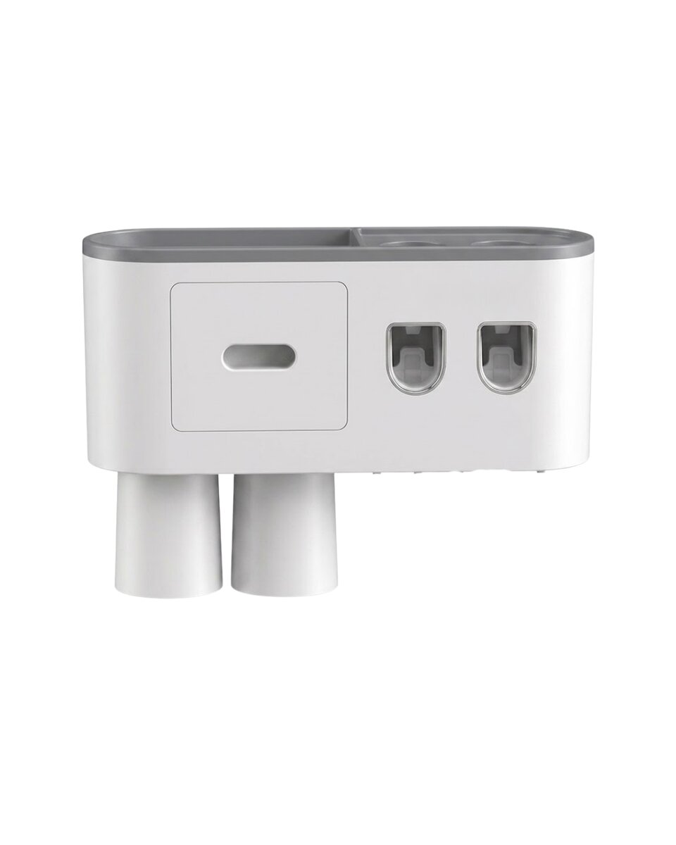 Çift Dispenserli Diş Macunu Sıkacağı 6 Fırçalık Bardaklı Banyo Organizer Çift Dispenserli Diş Macunu Sıkacağı 6 Fırçalık Bardaklı Banyo Organizer