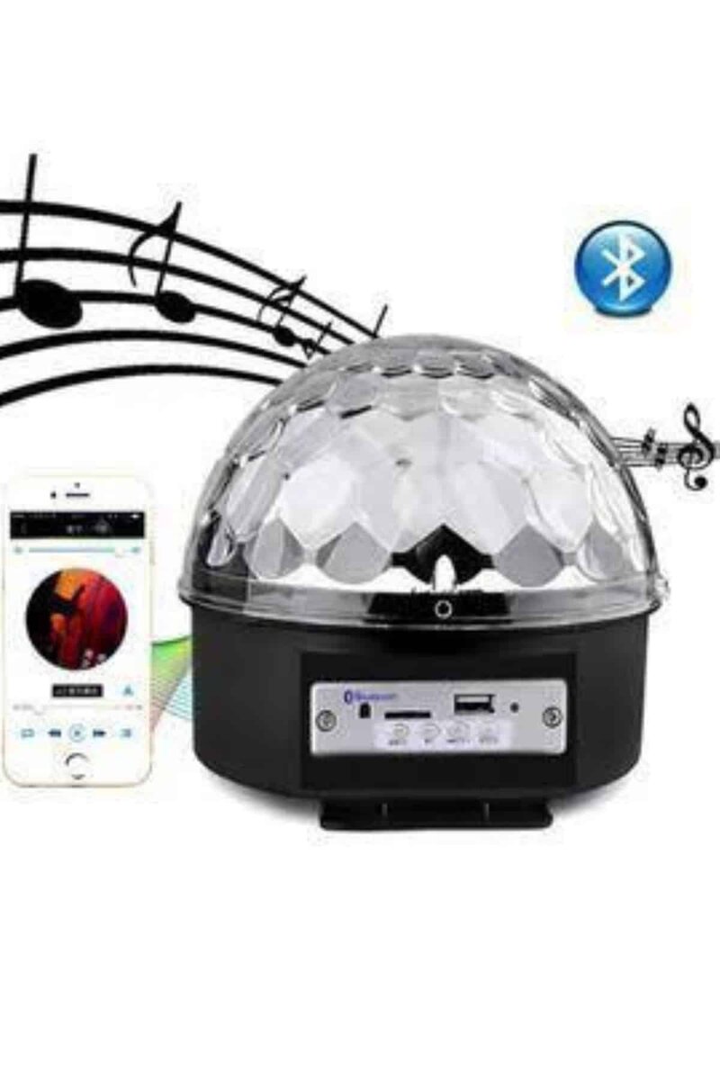 Led Işık Disko Topu Bluetooth Hoparlörlü USB Müzik Çalar Kumandalı Led Işık Disko Topu Bluetooth Hoparlörlü USB Müzik Çalar Kumandalı