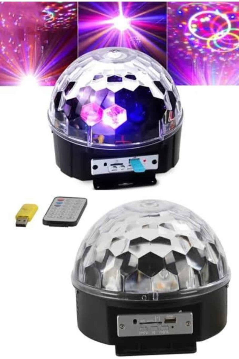 Led Işık Disko Topu Bluetooth Hoparlörlü USB Müzik Çalar Kumandalı Led Işık Disko Topu Bluetooth Hoparlörlü USB Müzik Çalar Kumandalı