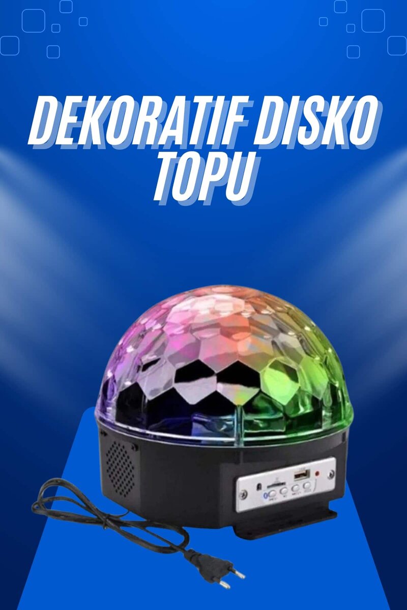 Küre Disko Topu Müzik Çalar Renkli Lazer Işıklı Bluetooth Disko Parti Işığı Kumandalı Küre Disko Topu Müzik Çalar Renkli Lazer Işıklı Bluetooth Disko Parti Işığı Kumandalı