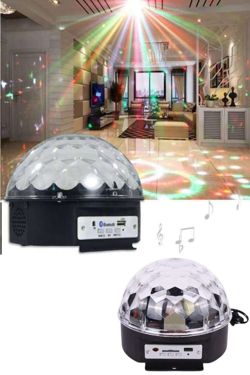 Küre Disko Topu Müzik Çalar Renkli Lazer Işıklı Bluetooth Disko Parti Işığı Kumandalı Küre Disko Topu Müzik Çalar Renkli Lazer Işıklı Bluetooth Disko Parti Işığı Kumandalı