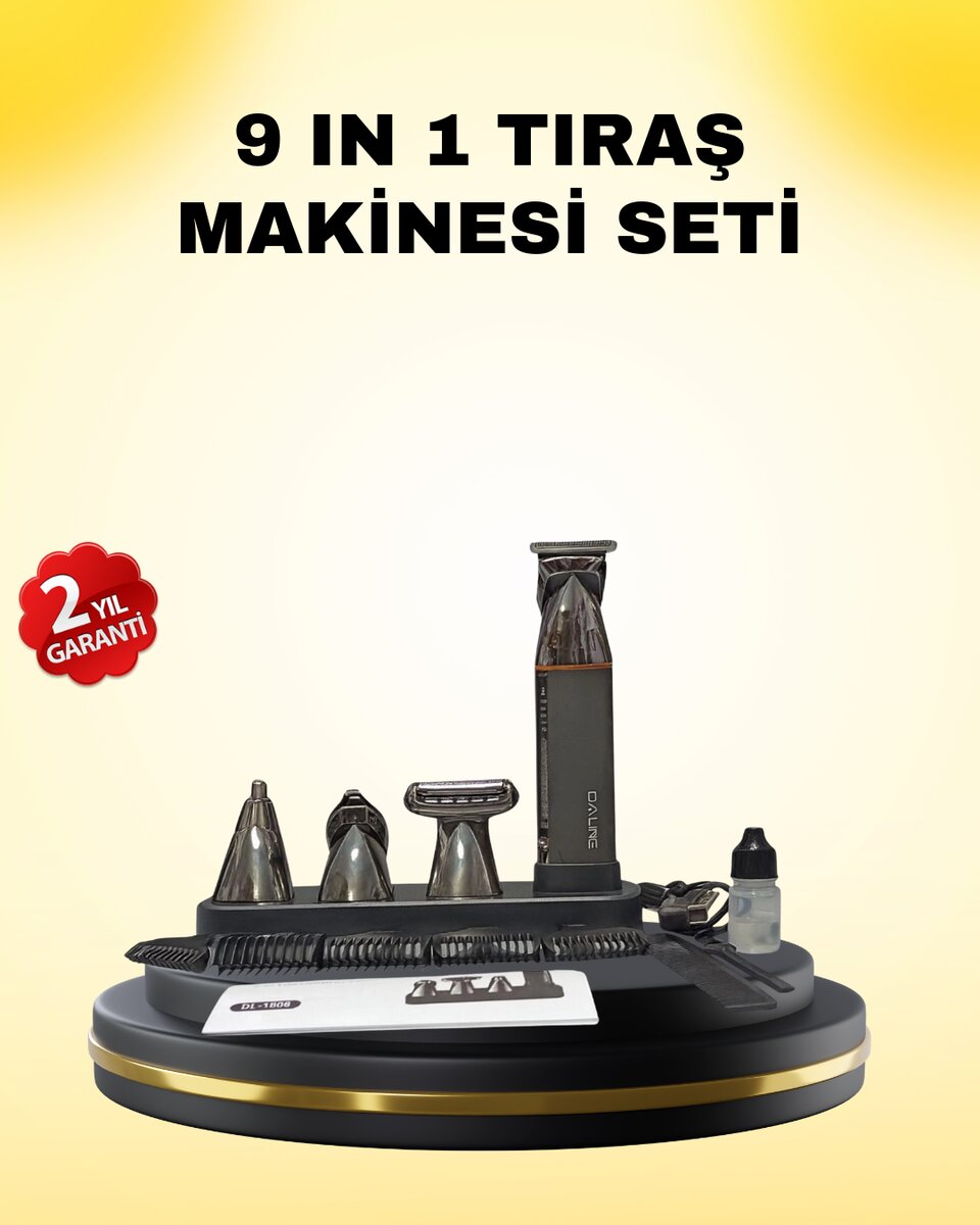 9’u 1 Arada Bakım Seti Güçlü Motorlu Saç Sakal Burun Kulak Trimmer 9’u 1 Arada Bakım Seti Güçlü Motorlu Saç Sakal Burun Kulak Trimmer