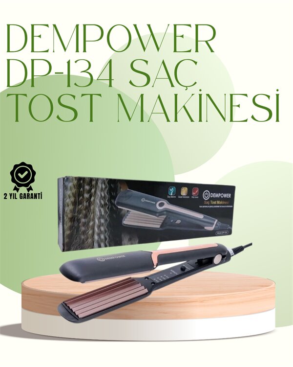 DP-134 Saç Tost Makinesi 220°C Isı Ayarlı, 360° Dönebilen Kablo