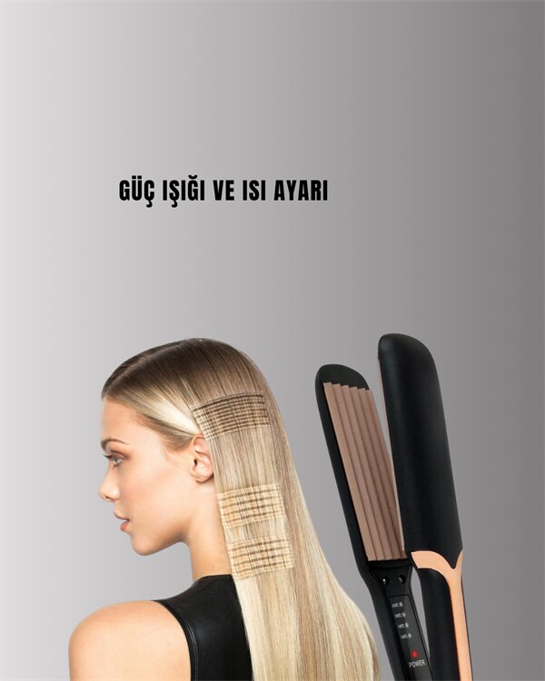 DP-134 Saç Tost Makinesi 220°C Isı Ayarlı, 360° Dönebilen Kablo