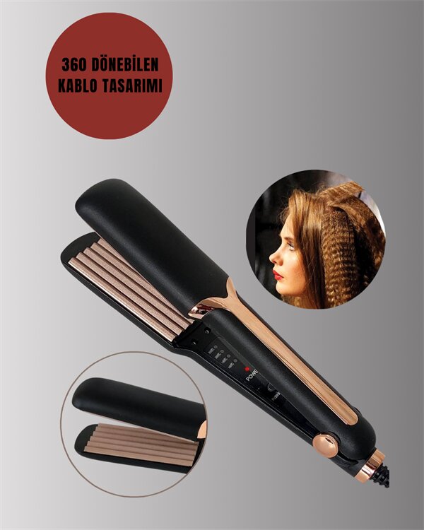 DP-134 Saç Tost Makinesi 220°C Isı Ayarlı, 360° Dönebilen Kablo