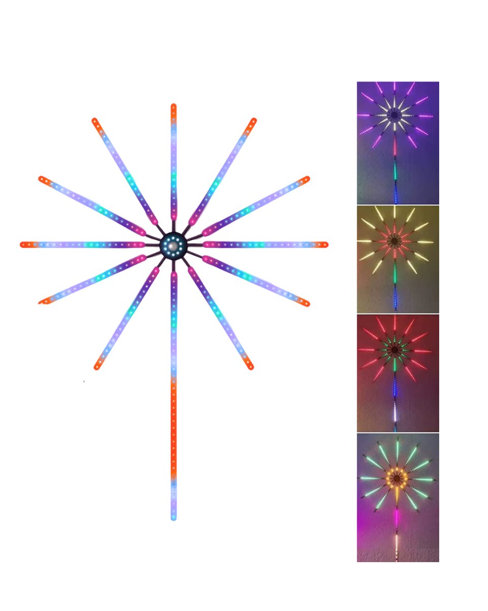 Uygulama Destekli RGB LED Havai Fişek Duvar Aydınlatması Uygulama Destekli RGB LED Havai Fişek Duvar Aydınlatması