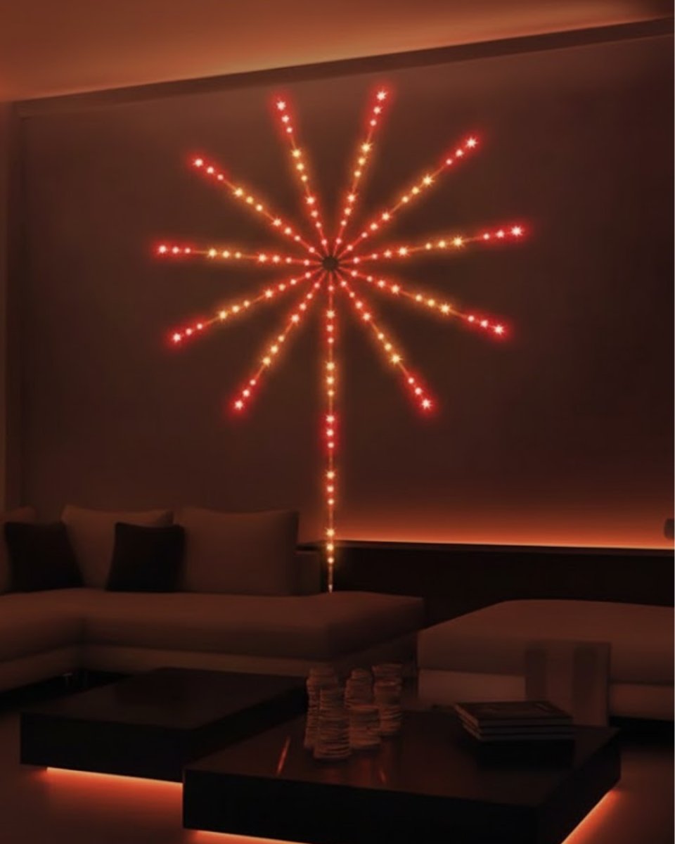 Uygulama Destekli RGB LED Havai Fişek Duvar Aydınlatması Uygulama Destekli RGB LED Havai Fişek Duvar Aydınlatması