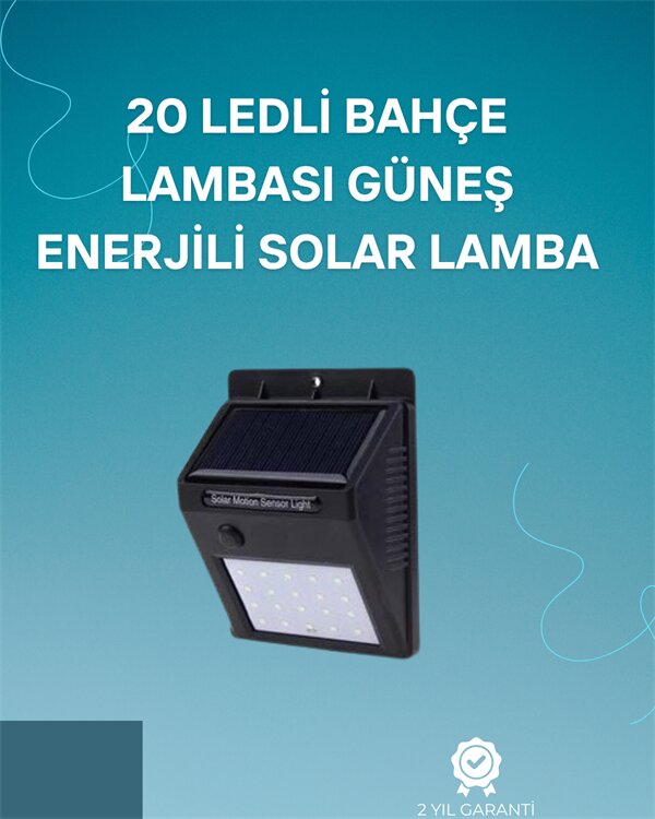 Hareket Sensörlü Solar Lamba | 120° Algılama Açısı, 3-4 Metre Mesafe, Suya Dayanıklı LED Hareket Sensörlü Solar Lamba | 120° Algılama Açısı, 3-4 Metre Mesafe, Suya Dayanıklı LED