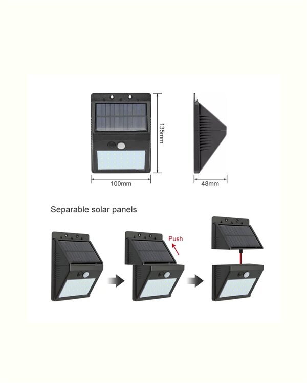 Hareket Sensörlü Solar Lamba | 120° Algılama Açısı, 3-4 Metre Mesafe, Suya Dayanıklı LED Hareket Sensörlü Solar Lamba | 120° Algılama Açısı, 3-4 Metre Mesafe, Suya Dayanıklı LED
