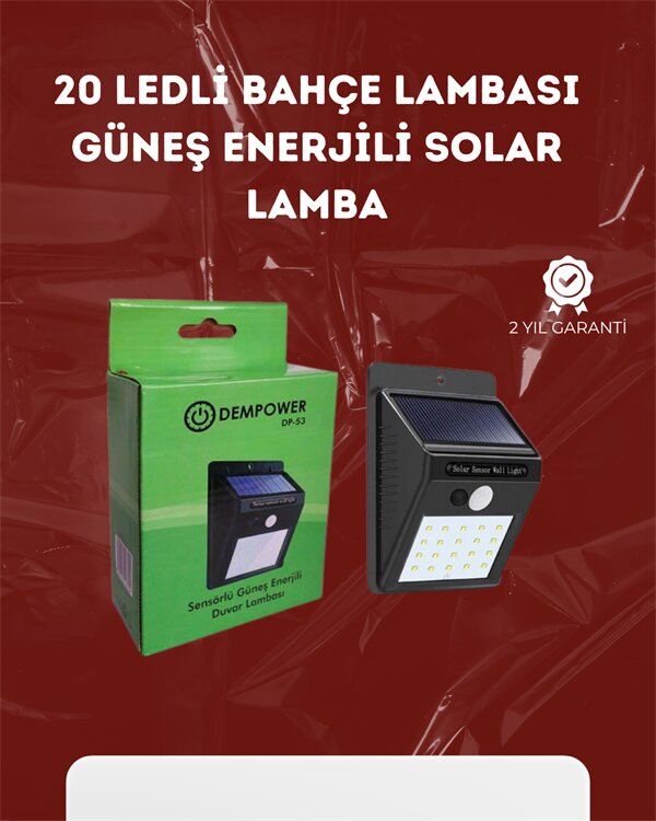 Su Geçirmez 20 LED Solar Aydınlatma | Dış Mekan için PIR Hareket Sensörü ile Akıllı Işık Su Geçirmez 20 LED Solar Aydınlatma | Dış Mekan için PIR Hareket Sensörü ile Akıllı Işık