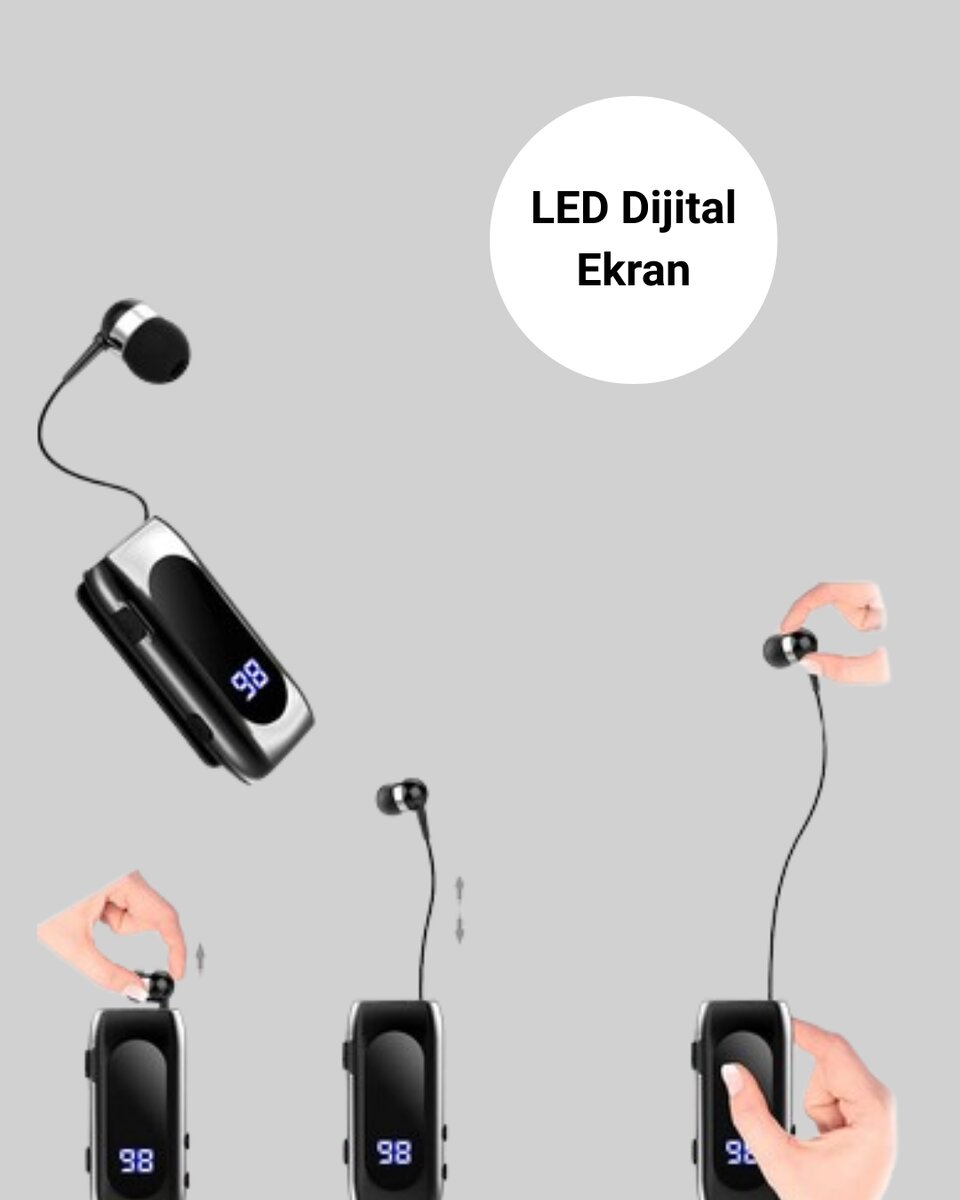 Bluetooth 5.2 Klipsli Kablosuz Kulaklık – Dijital Ekran & Titreşimli Uyarı Bluetooth 5.2 Klipsli Kablosuz Kulaklık – Dijital Ekran & Titreşimli Uyarı