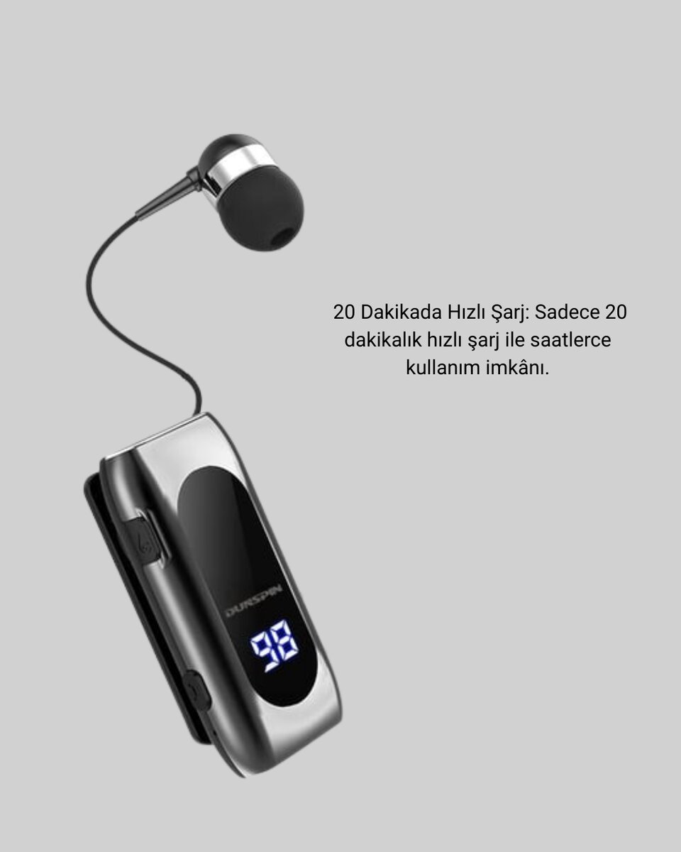 Dijital Göstergeli Bluetooth Kulaklık – Klipsli ve Şık Tasarım Dijital Göstergeli Bluetooth Kulaklık – Klipsli ve Şık Tasarım