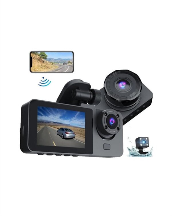 Full HD Çözünürlüklü Üç Kameralı Araç İçi Kamera – Park ve Sürüş Güvenliği Full HD Çözünürlüklü Üç Kameralı Araç İçi Kamera – Park ve Sürüş Güvenliği