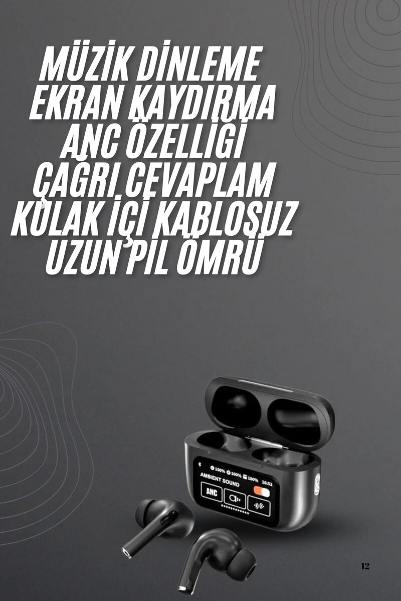 Kulak İçi Bluetooth Kulaklık Ekranlı Müzik Dinleme Çağrı Cevaplama Siyah Kulak İçi Bluetooth Kulaklık Ekranlı Müzik Dinleme Çağrı Cevaplama Siyah
