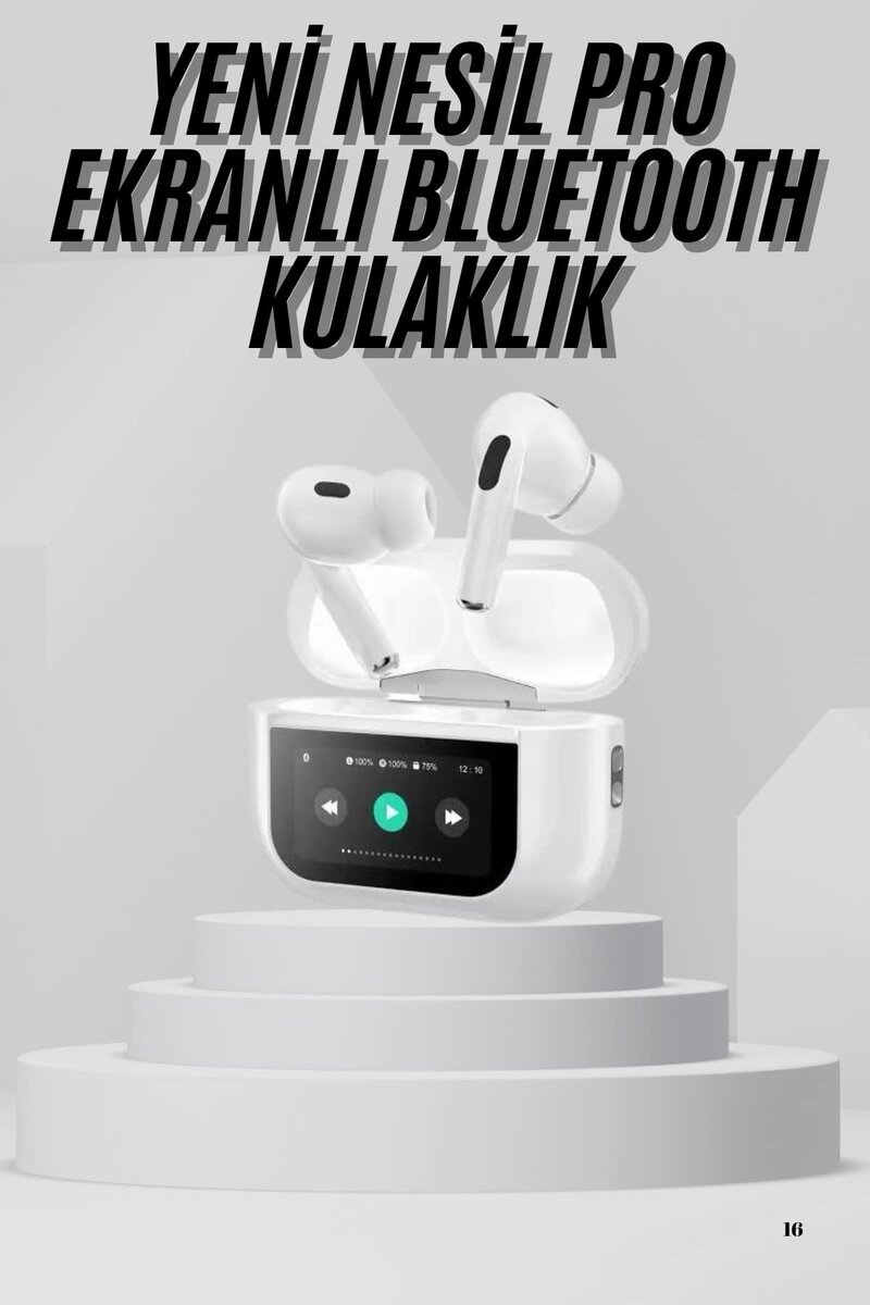 Dokunmatik Ekranlı Air Pro 2 ANC Kulaklık Kablosuz Çok Fonksiyonlu