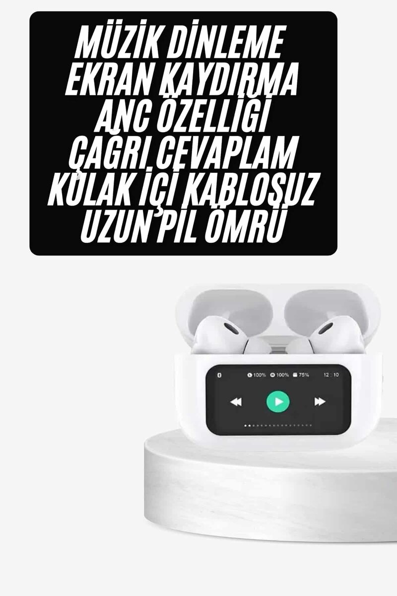 Dokunmatik Ekranlı ANC/ENC Yeni Nesil Pro Bluetooth Kulaklık Dokunmatik Ekran Dokunmatik Ekranlı ANC/ENC Yeni Nesil Pro Bluetooth Kulaklık Dokunmatik Ekran
