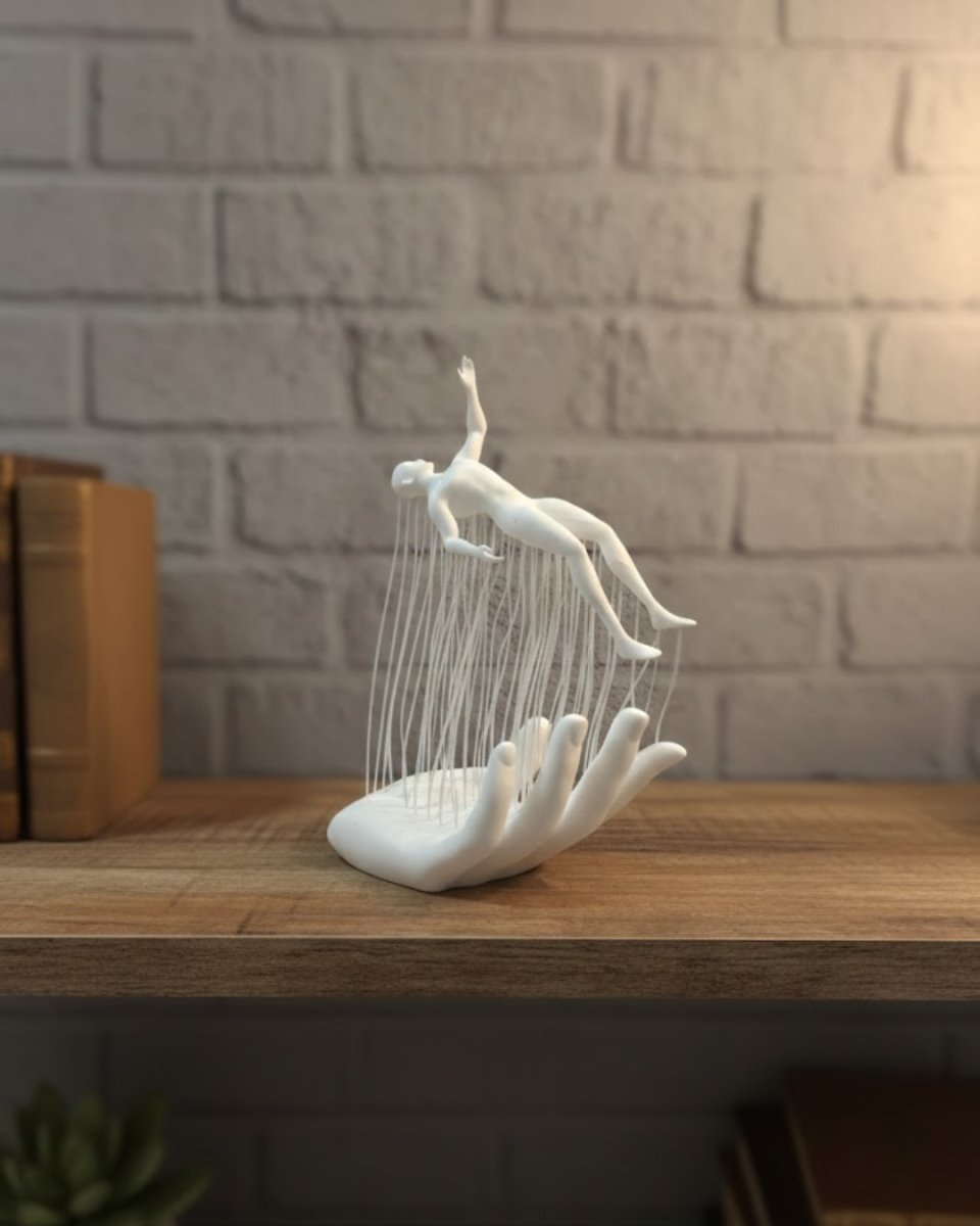 3D El Formlu İnsan Figürü Beyaz Modern Ev ve Ofis Dekoru 3D El Formlu İnsan Figürü Beyaz Modern Ev ve Ofis Dekoru