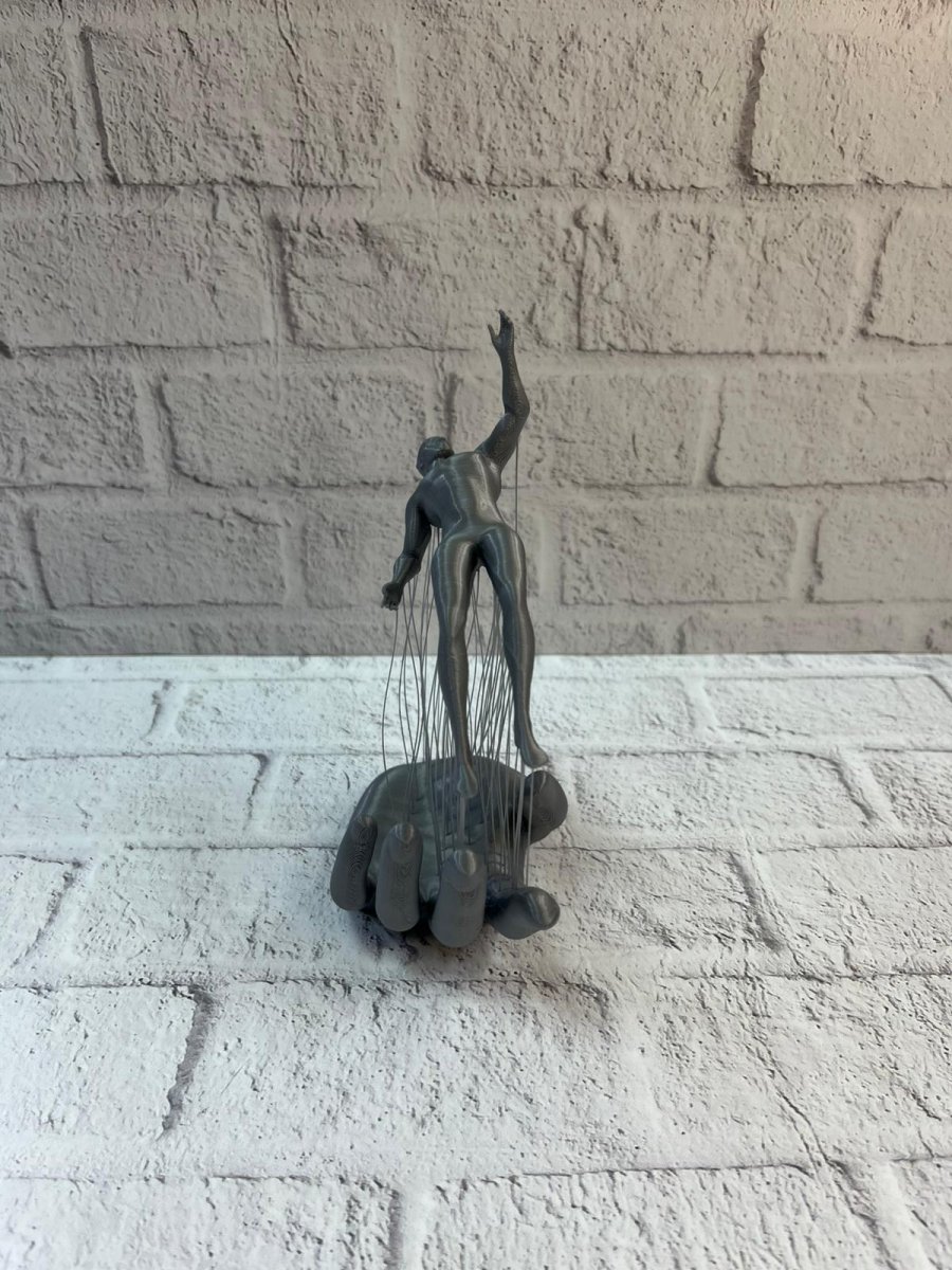 3D El İnsan Figürü Gri Soyut Modern Dekoratif Biblo
