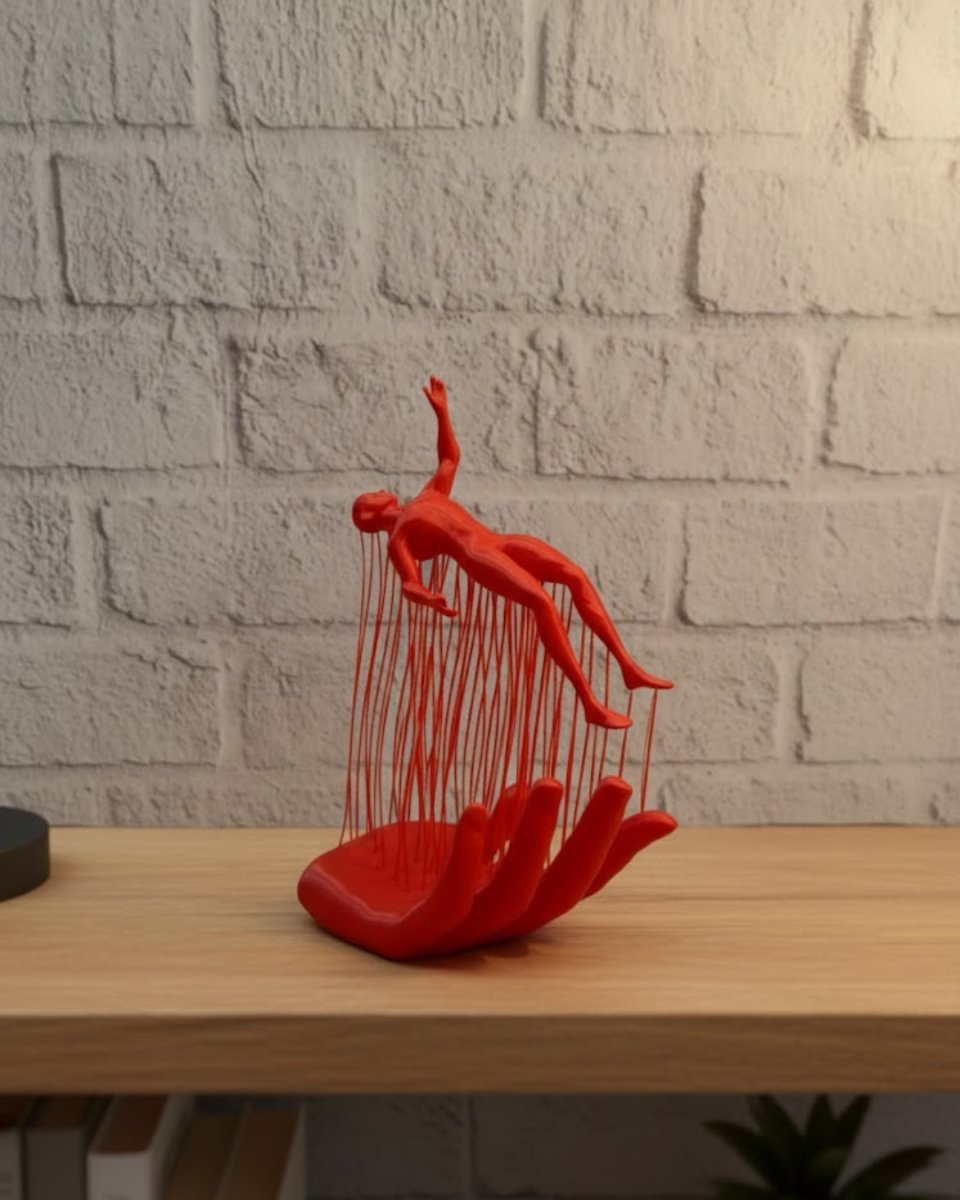 3D El Formlu İnsan Figürü Kırmızı Soyut Tasarım Dekoratif Biblo 12x18 cm 3D El Formlu İnsan Figürü Kırmızı Soyut Tasarım Dekoratif Biblo 12x18 cm