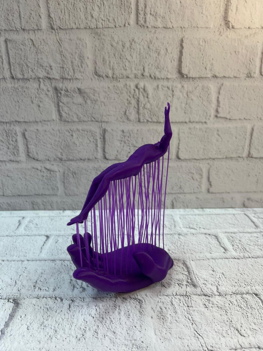 3D El İnsan Figürü Mor Modern Sanatsal Dekoratif Biblo 12x18 cm 3D El İnsan Figürü Mor Modern Sanatsal Dekoratif Biblo 12x18 cm