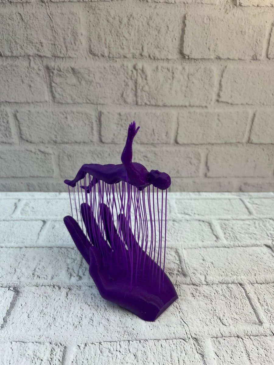 3D El İnsan Figürü Mor Modern Sanatsal Dekoratif Biblo 12x18 cm 3D El İnsan Figürü Mor Modern Sanatsal Dekoratif Biblo 12x18 cm