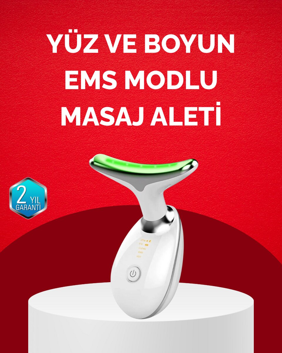 USB Şarjlı LED Işık Terapili Yüz Boyun Bakım Cihazı USB Şarjlı LED Işık Terapili Yüz Boyun Bakım Cihazı