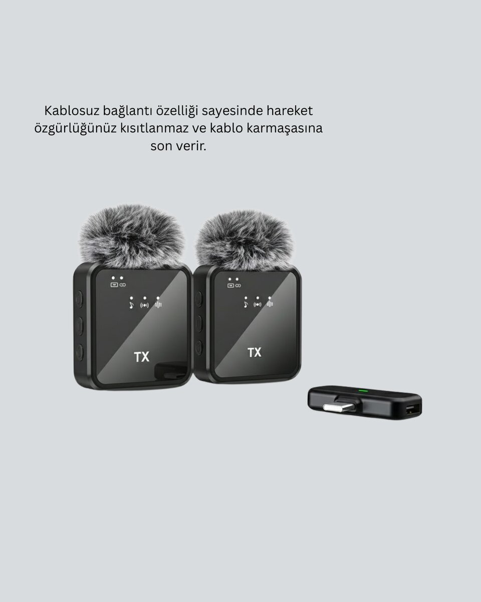 Profesyonel Ses Kayıtları İçin 2’li Kablosuz Yaka Mikrofon Seti Profesyonel Ses Kayıtları İçin 2’li Kablosuz Yaka Mikrofon Seti