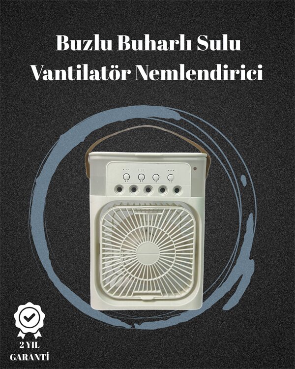 USB Bağlantılı 3'ü 1 Arada Nemlendirici Mini Klima Fan | 7 Renk Işıklı USB Bağlantılı 3'ü 1 Arada Nemlendirici Mini Klima Fan | 7 Renk Işıklı