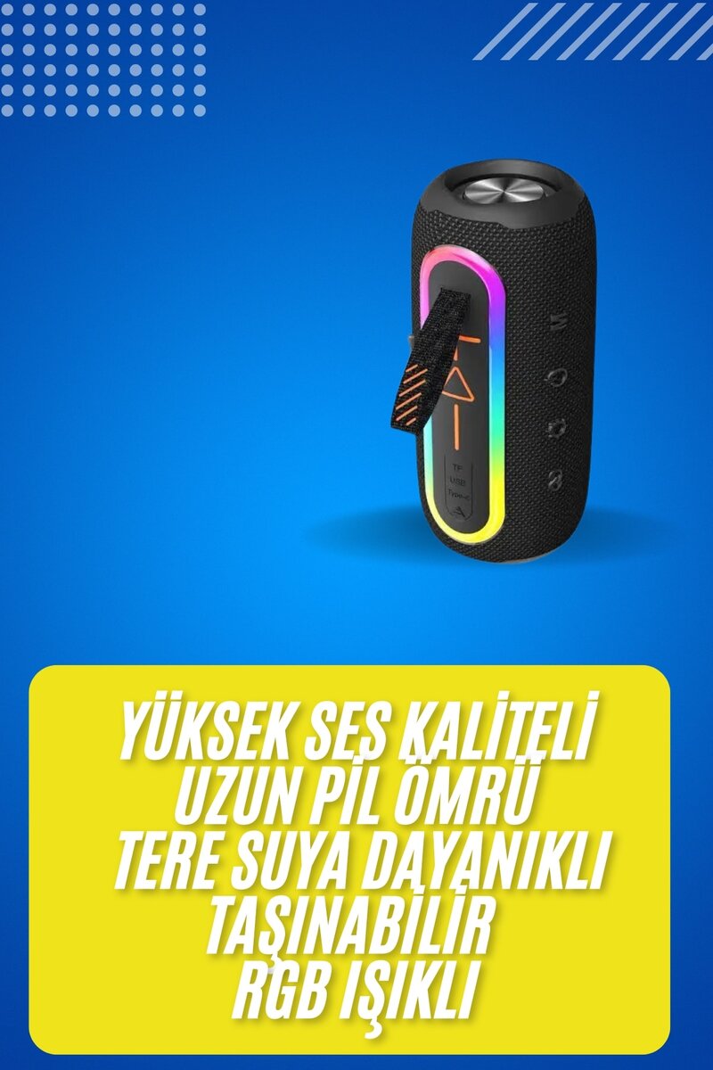 Bluetooth Hoparlör USB Şarjlı Uzun Pil Ömrü Android ve İOS Uyumlu Renkli Bluetooth Hoparlör USB Şarjlı Uzun Pil Ömrü Android ve İOS Uyumlu Renkli