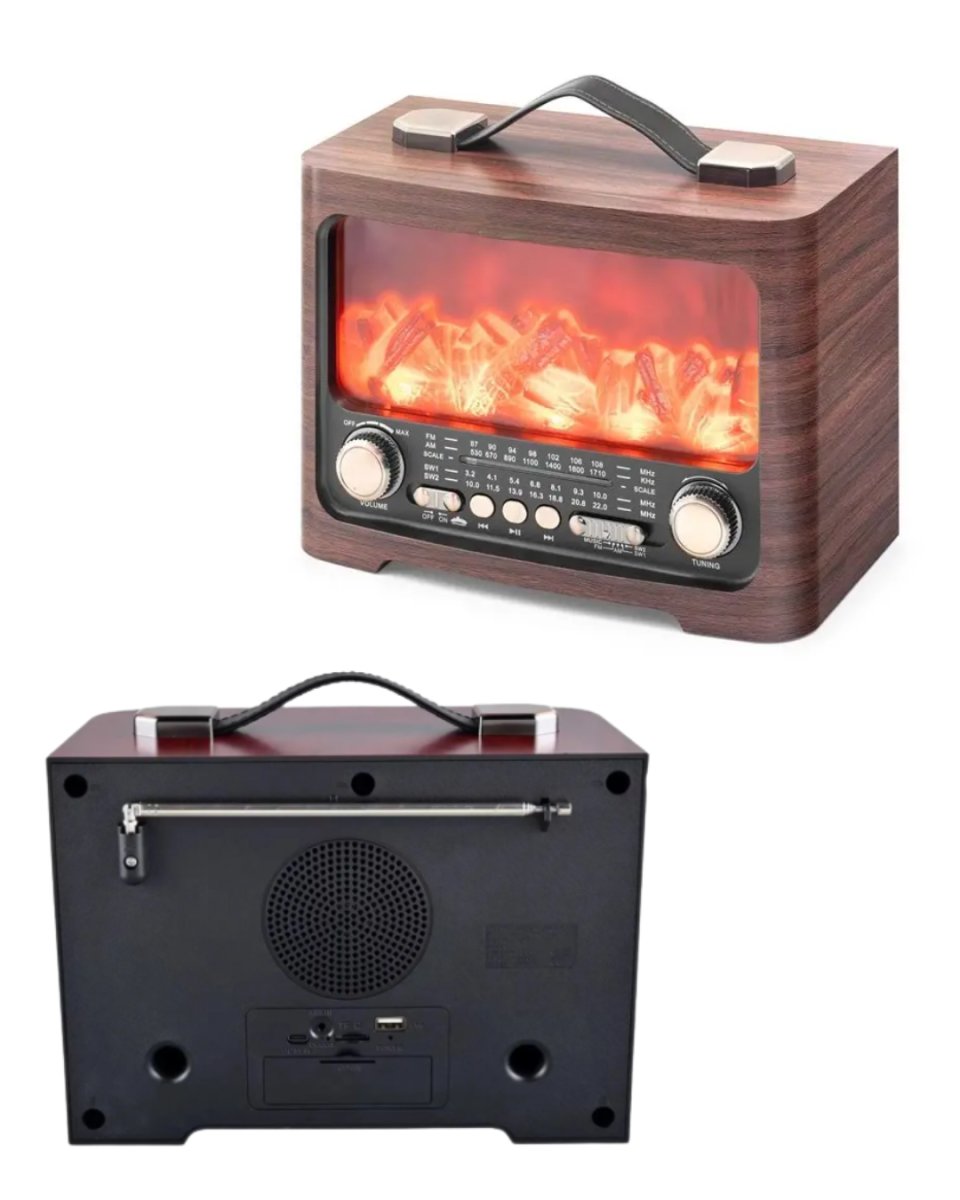Retro Şömine Tasarımlı Bluetooth Hoparlör FM Radyo USB TF Kart Müzik Çalar Retro Şömine Tasarımlı Bluetooth Hoparlör FM Radyo USB TF Kart Müzik Çalar