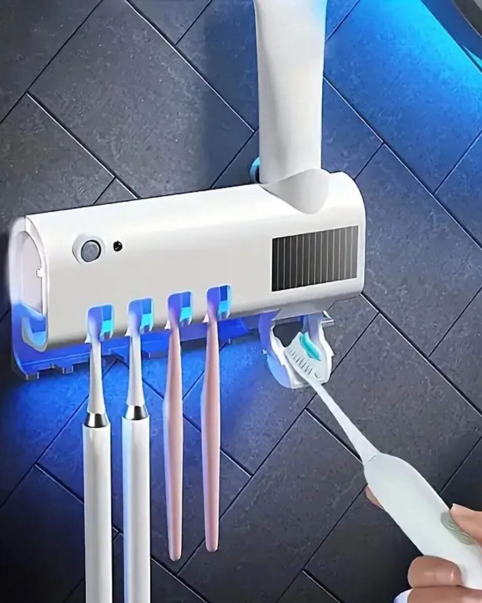 Sensörlü UV Sterilize Diş Fırçası Tutucu ve Macun Sıkma Aparatı