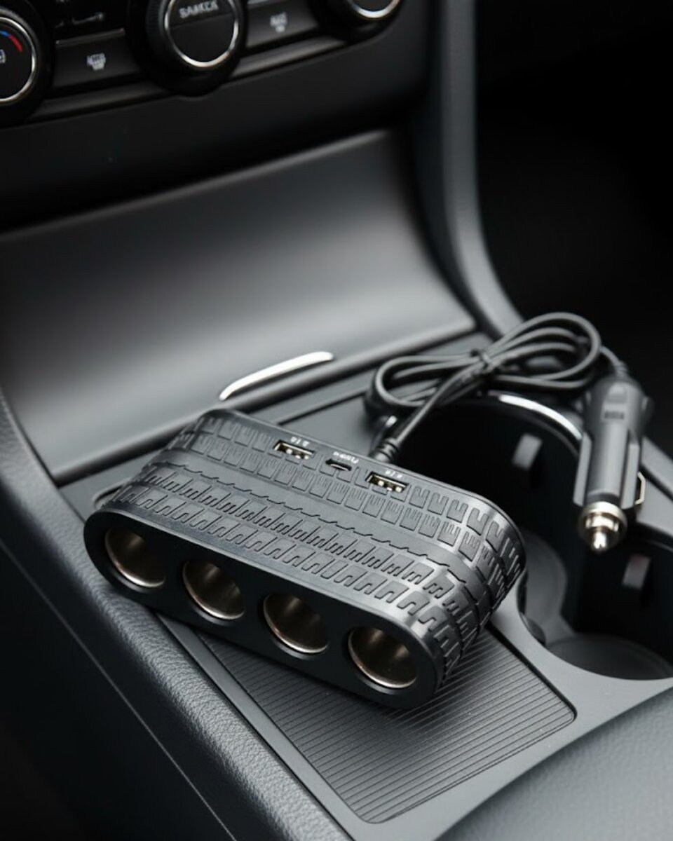 Araç İçi Güç Dağıtıcı 4 Çakmaklık 2 USB 1 Type C Şarj Ünitesi Araç İçi Güç Dağıtıcı 4 Çakmaklık 2 USB 1 Type C Şarj Ünitesi