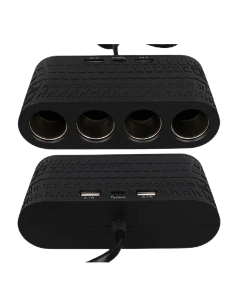 Araç Çakmak Çoklayıcı 4 Çıkışlı 2 USB ve Type C Girişli Çok Fonksiyonlu Şarj Ünitesi Araç Çakmak Çoklayıcı 4 Çıkışlı 2 USB ve Type C Girişli Çok Fonksiyonlu Şarj Ünitesi