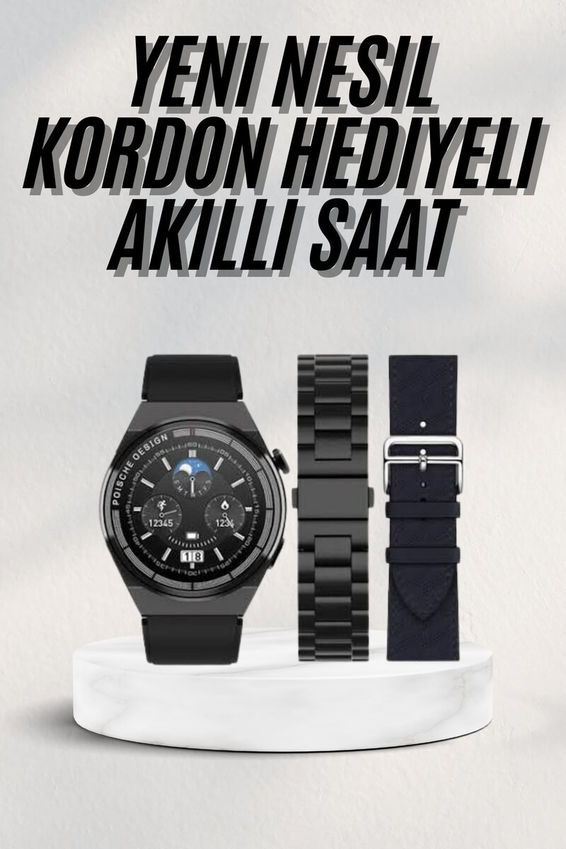 En Çok Tercih Edilen Akıllı Saat Amoled Ekran Nabız Sensörü GPS Uyumlu Adımsayar