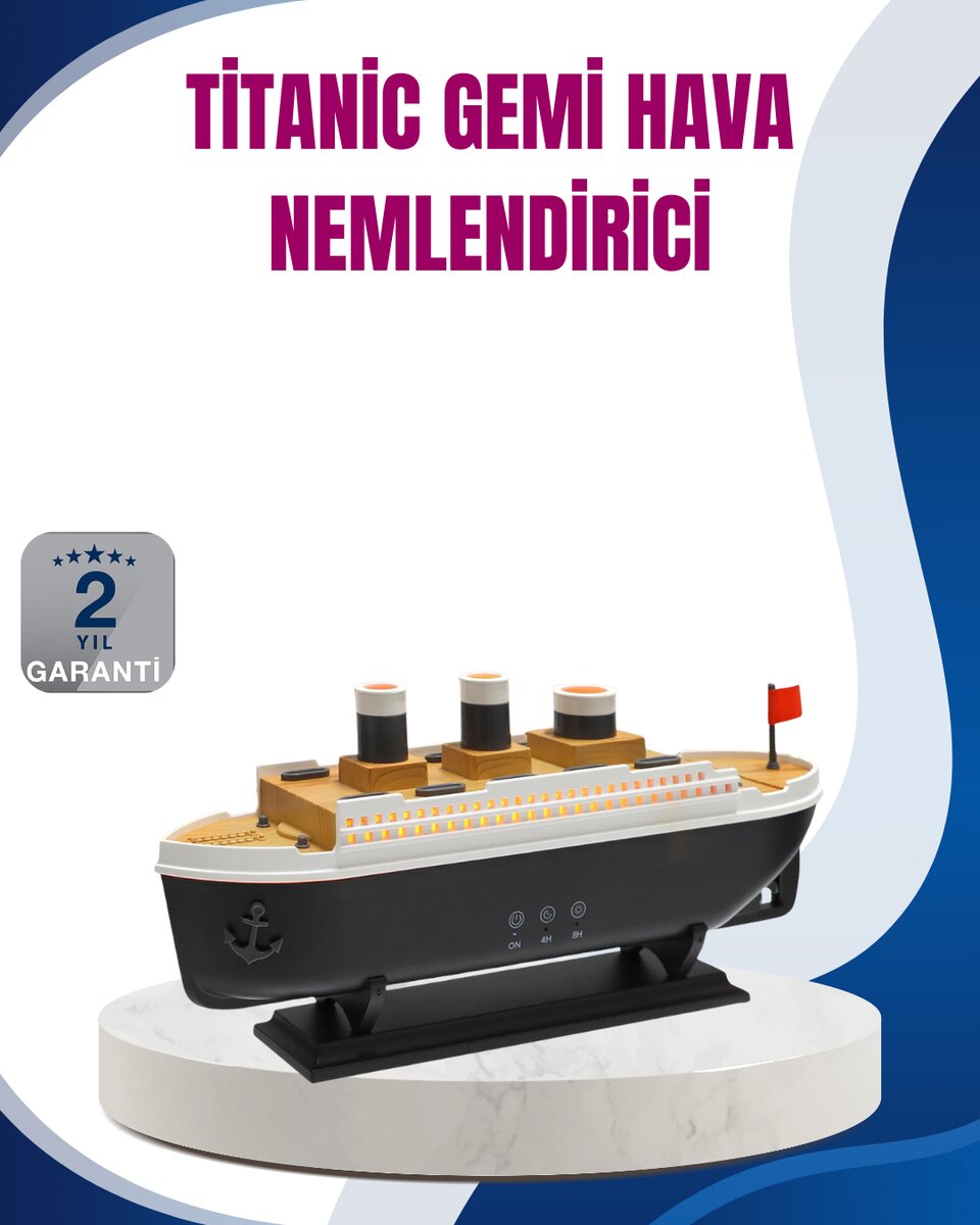 Dekoratif Gemi Modeli 7 Renk Işıklı Hava Nemlendirici ve Oda Kokusu Difüzörü Dekoratif Gemi Modeli 7 Renk Işıklı Hava Nemlendirici ve Oda Kokusu Difüzörü