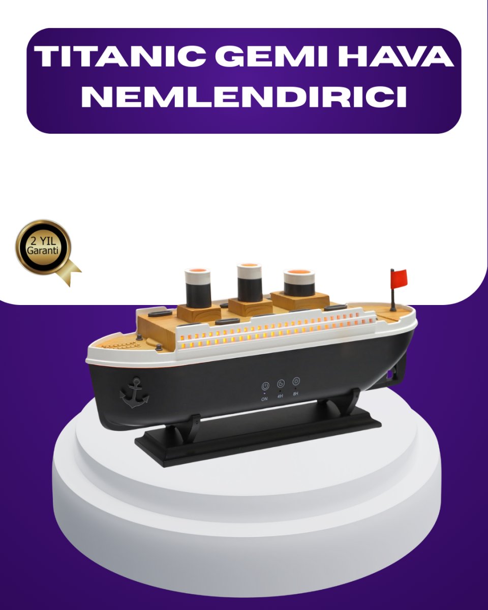 Titanik Gemi Tasarımlı LED Işıklı Hava Nemlendirici Buhar Efektli Oda Difüzörü Titanik Gemi Tasarımlı LED Işıklı Hava Nemlendirici Buhar Efektli Oda Difüzörü