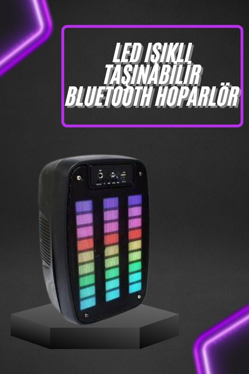 Taşınabilir 6.5 inç LED Bluetooth Kareoke Hoparlör RGB Işıklı Radyolu Taşınabilir 6.5 inç LED Bluetooth Kareoke Hoparlör RGB Işıklı Radyolu